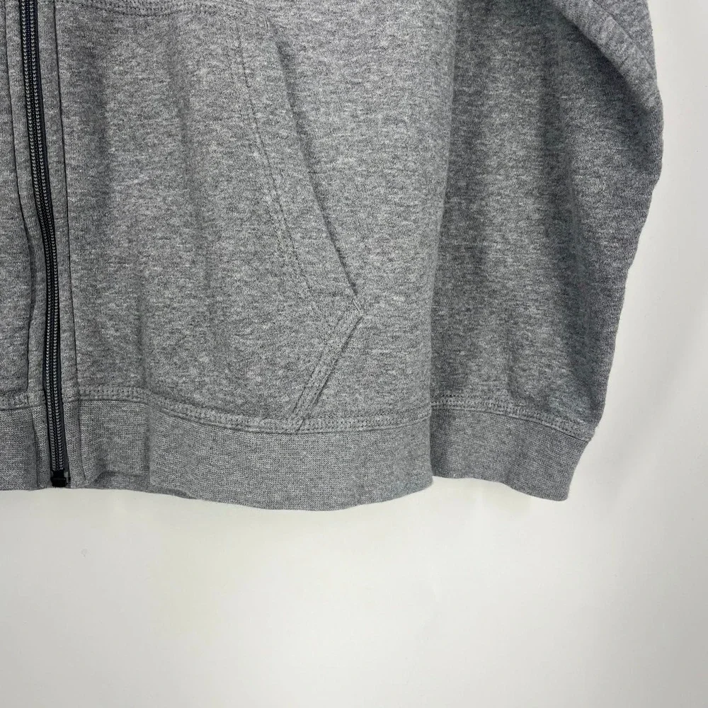 Nike Kids Full Zip Hoodie Heather Gray‎ Fleece Sweatshirt Embroidered Logo